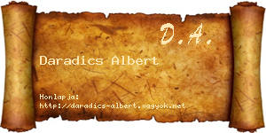 Daradics Albert névjegykártya