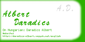 albert daradics business card